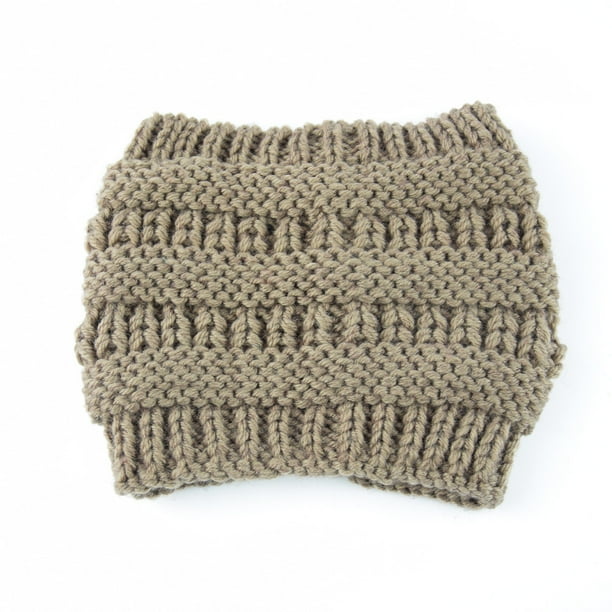 Women's Girl Winter Stretch Knit Hat Messy Bun Ponytail Beanie Holey Warm Hat Women's Girl Winter Stretch Knit Hat Messy Bun Ponytail Beanie Holey Warm Hat